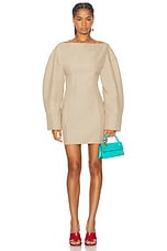 JACQUEMUS La Robe Chemise Casaco in Beige, view 1, click to view large image.