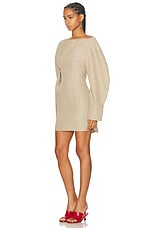 JACQUEMUS La Robe Chemise Casaco in Beige, view 3, click to view large image.