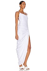 JACQUEMUS La Robe Saudade Longue in White, view 2, click to view large image.