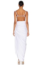 JACQUEMUS La Robe Saudade Longue in White, view 4, click to view large image.