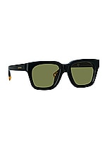 JACQUEMUS Square Sunglasses in Carino Matte Dark Green, Yellow Gold, & Khaki, view 2, click to view large image.