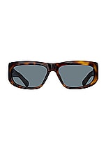 JACQUEMUS Jac2 Sunglasses in T Shell, Black, & Grey, view 1, click to view large image.