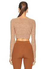 JACQUEMUS Le Cardigan Alzou in Light Brown, view 3, click to view large image.