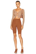 JACQUEMUS Le Cardigan Alzou in Light Brown, view 4, click to view large image.