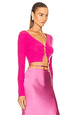 JACQUEMUS Le Cardigan Alzou in Pink, view 2, click to view large image.
