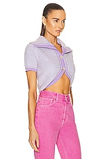 JACQUEMUS Le Cardigan Campana in Light Purple, view 2, click to view large image.