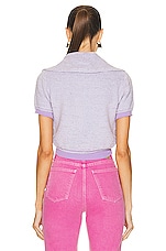JACQUEMUS Le Cardigan Campana in Light Purple, view 3, click to view large image.