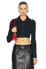 JACQUEMUS Le Cardigan Bela in Black, view 1, click to view large image.