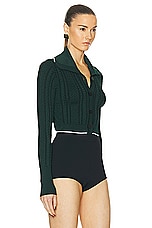 JACQUEMUS Le Cardigan Bela in Dark Green, view 2, click to view large image.