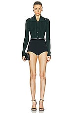 JACQUEMUS Le Cardigan Bela in Dark Green, view 4, click to view large image.