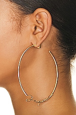JACQUEMUS Les Creoles Jacquemus Earrings in Gold, view 2, click to view large image.
