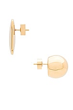 JACQUEMUS Les Rond Carre in Light Gold, view 3, click to view large image.
