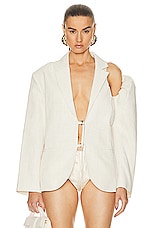 JACQUEMUS La Veste Galliga Jacket in Off White, view 1, click to view large image.