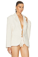 JACQUEMUS La Veste Galliga Jacket in Off White, view 2, click to view large image.
