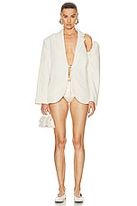 JACQUEMUS La Veste Galliga Jacket in Off White, view 5, click to view large image.