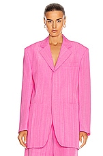 JACQUEMUS La Veste D'Homme in Pink, view 1, click to view large image.