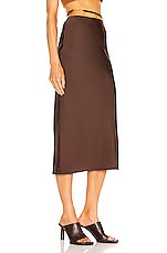 JACQUEMUS La Jupe Notte in Dark Brown, view 2, click to view large image.