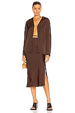 JACQUEMUS La Jupe Notte in Dark Brown, view 5, click to view large image.