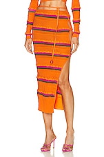 JACQUEMUS La Jupe Maille Concha in Orange, view 1, click to view large image.