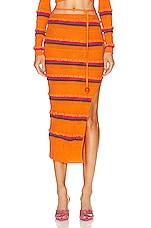 JACQUEMUS La Jupe Maille Concha in Orange, view 2, click to view large image.
