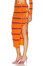 JACQUEMUS La Jupe Maille Concha in Orange, view 4, click to view large image.