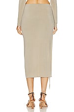 JACQUEMUS La Jupe Pareo Croissant Skirt in Light Khaki, view 4, click to view large image.
