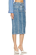 JACQUEMUS La Jupe De Nimes Criollo Skirt in Light Blue & Tabac, view 2, click to view large image.