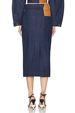 JACQUEMUS La Jupe De Nimes Obra in Navy & Brown, view 4, click to view large image.
