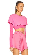 JACQUEMUS Le Double Tshirt in Pink, view 2, click to view large image.