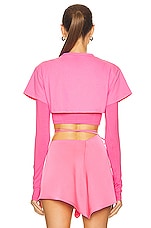 JACQUEMUS Le Double Tshirt in Pink, view 3, click to view large image.