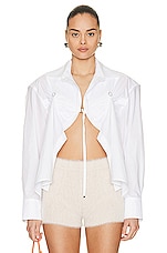 JACQUEMUS La Chemise Amaro in White, view 1, click to view large image.