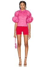 JACQUEMUS La Chemise Maraca in Pink, view 4, click to view large image.