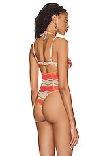 JACQUEMUS Le Body Ilha in Print Pink Waves Strip, view 4, click to view large image.
