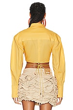 JACQUEMUS Le Chemise Plidao in Light Yellow, view 3, click to view large image.