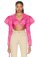 JACQUEMUS La Chemise Meio in Pink, view 1, click to view large image.