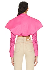 JACQUEMUS La Chemise Meio in Pink, view 3, click to view large image.