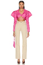 JACQUEMUS La Chemise Meio in Pink, view 4, click to view large image.
