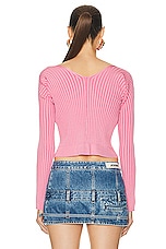 JACQUEMUS La Maille Pralu Longue Top in Pink 2, view 3, click to view large image.