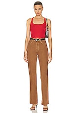 JACQUEMUS Le Body Caraco Top in Red, view 5, click to view large image.