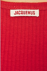 JACQUEMUS Le Body Caraco Top in Red, view 6, click to view large image.