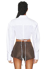 JACQUEMUS La Chemise Plidao Top in White, view 3, click to view large image.