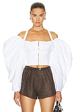JACQUEMUS Le Haut Taffetas Top in White, view 1, click to view large image.