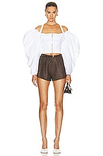 JACQUEMUS Le Haut Taffetas Top in White, view 4, click to view large image.