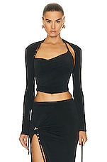 JACQUEMUS Le Haut Peplo Top in Black, view 1, click to view large image.
