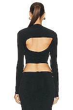 JACQUEMUS Le Haut Peplo Top in Black, view 4, click to view large image.