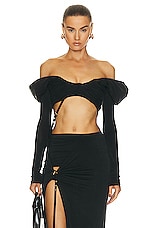 JACQUEMUS Le Haut Spalla Top in Black, view 1, click to view large image.