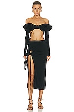 JACQUEMUS Le Haut Spalla Top in Black, view 5, click to view large image.