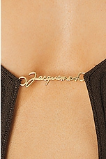JACQUEMUS La Maille Pralu Top in Dark Brown, view 5, click to view large image.