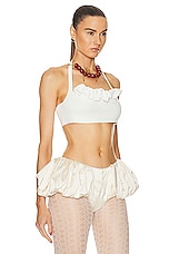 JACQUEMUS Le Bandeau Frivolli Top in Off White, view 2, click to view large image.
