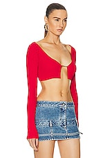 JACQUEMUS La Maille Pralu Top in Red, view 2, click to view large image.